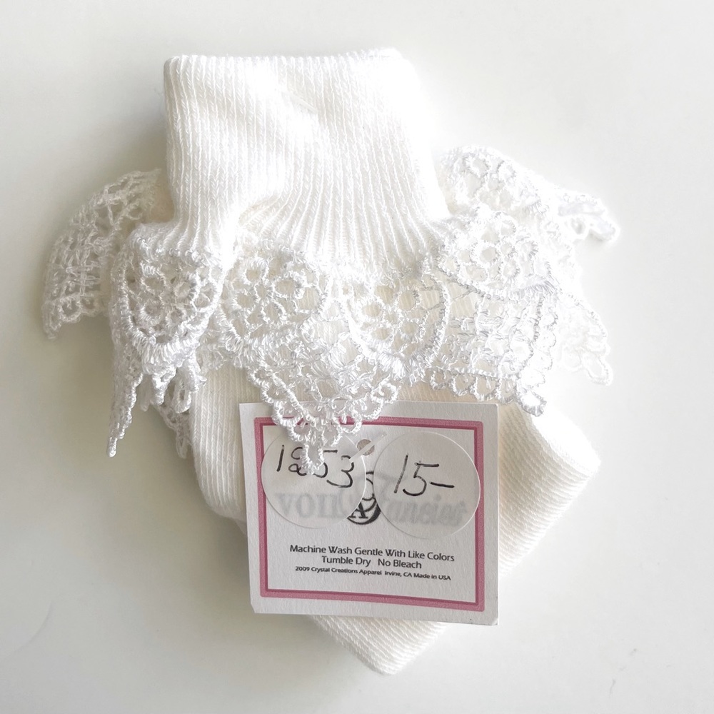 Voila Fancies Vanessa White Ruffle Infant Dress Sock